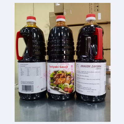 Salsa Teriyaki sem aditivos 1.8L Condimento castanho chinês para churrasco e condimentos de sushi