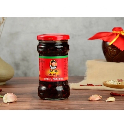 Sabor picante Laoganma molho de pimenta em 210G/280G garrafa de vidro para mergulho condimento fácil