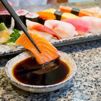 GK Endereço Sopa de Sushi Sauce de soja escura Sauce de soja sabor Sashimi soja Ingredientes