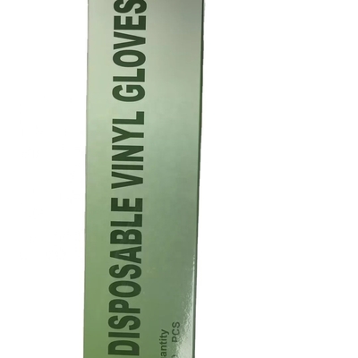 Luvas de vinil descartáveis em PU branco azul para manipulação e preparação de alimentos