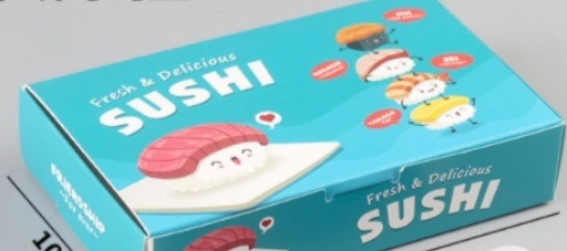Caixa de Papel de Sushi Bento à prova de vazamento de Hamburgo 17*10,3*3,6cm com bandejas de Sushi