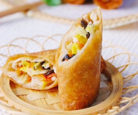 Embalagem de rolo de primavera congelada de alimentos chineses com vida útil de 24 meses em armazenamento congelado